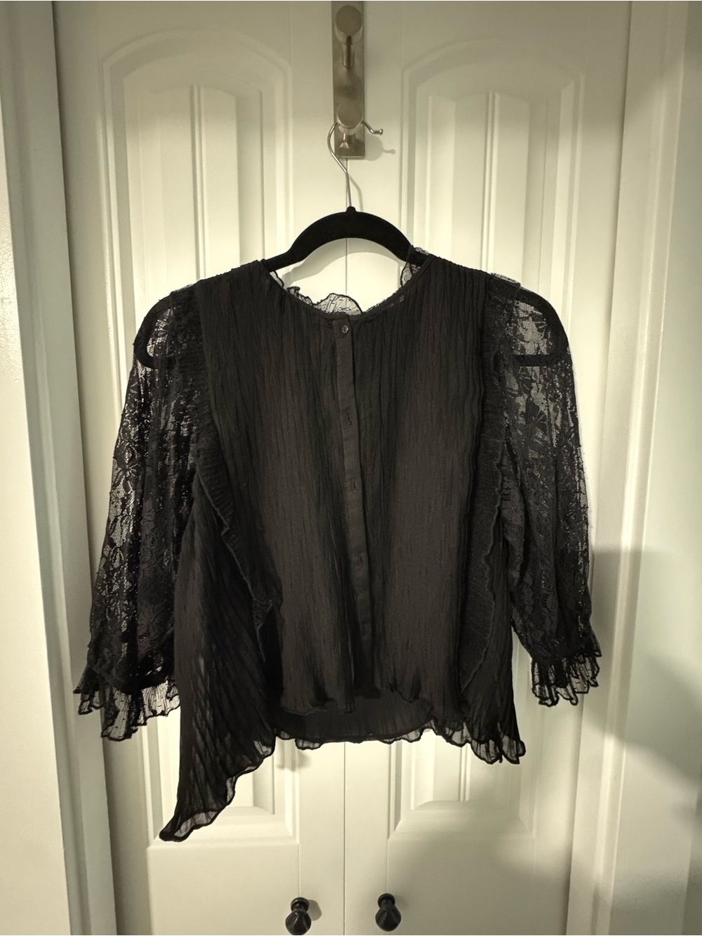 Zara Black Lace Sleeve Blouse